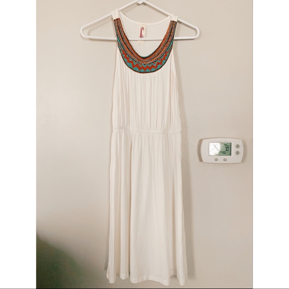 White Halter Dress